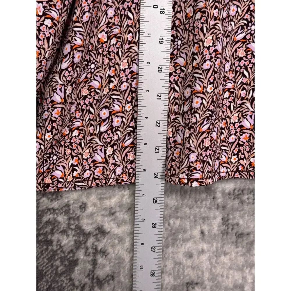 J Crew Top Medium Womens Floral Puff Sleeve Blouse